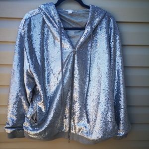 Robert Rodriguez Sequin Zip Up Hoodie